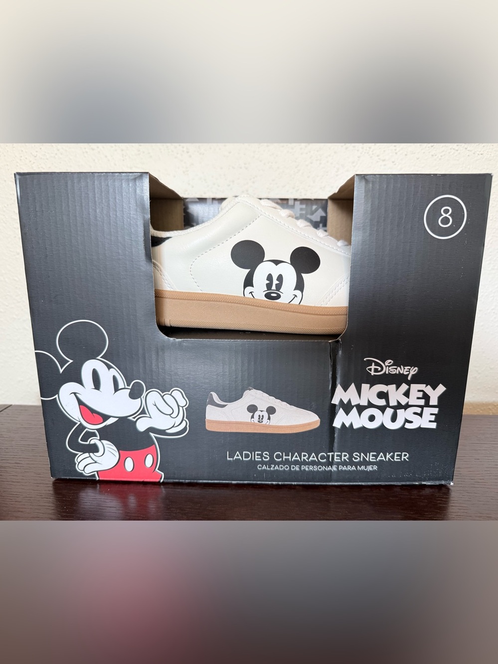 Disney Mickey Mouse adult Tan Character Sneakers size 8 New
